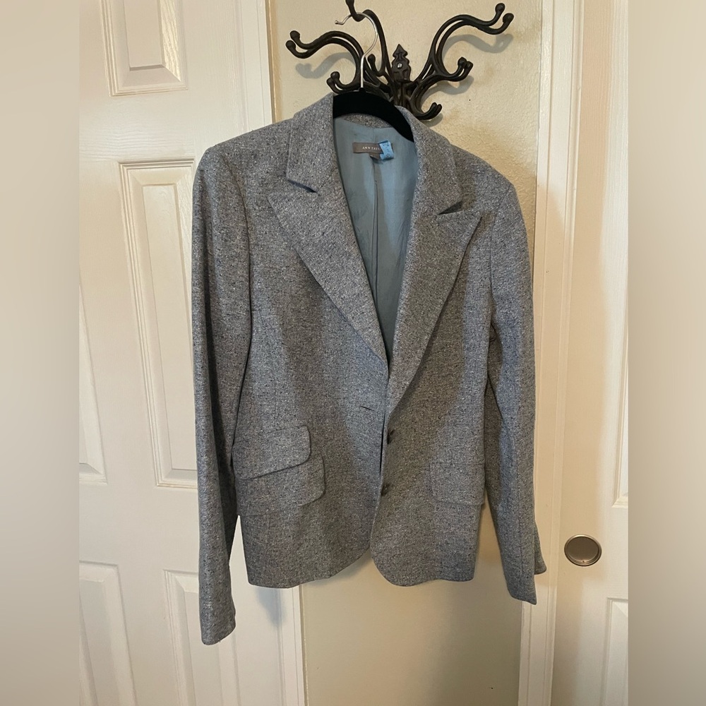 Speckled Grey Black and White Ann Taylor Blazer